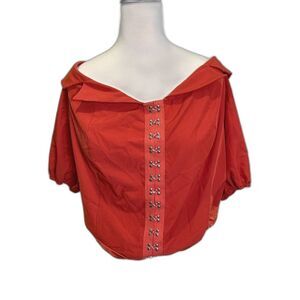 PrettyLittleThing Woman’s Orange off Shoulder Bodysuit Top Size 1X